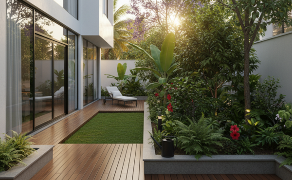 Illustration of a dense, fast-growing Miyawaki forest in Kerala