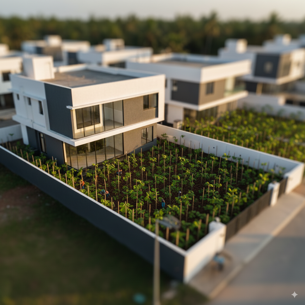 Planting saplings for a Miyawaki project in Kochi